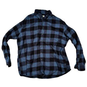 Croft & Barrow Blue and Black Plaid Flannel Button Down
